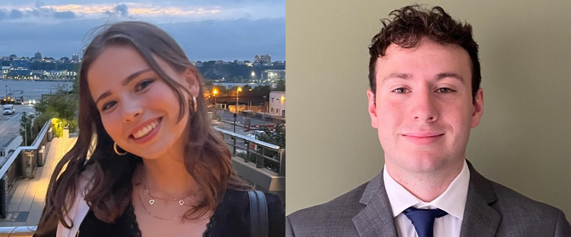 Neela Pifer, left, and Colin Byrne earned Outstanding Guided Study Group Leader Awards.