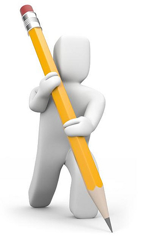 Person With Giant Pencil.